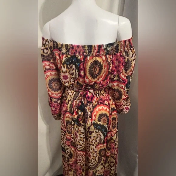 Spy Zone Sz M Floral Paisley Print Maxi Dress Flowy Boho Chic Cottagecore Fairy - Picture 6 of 10
